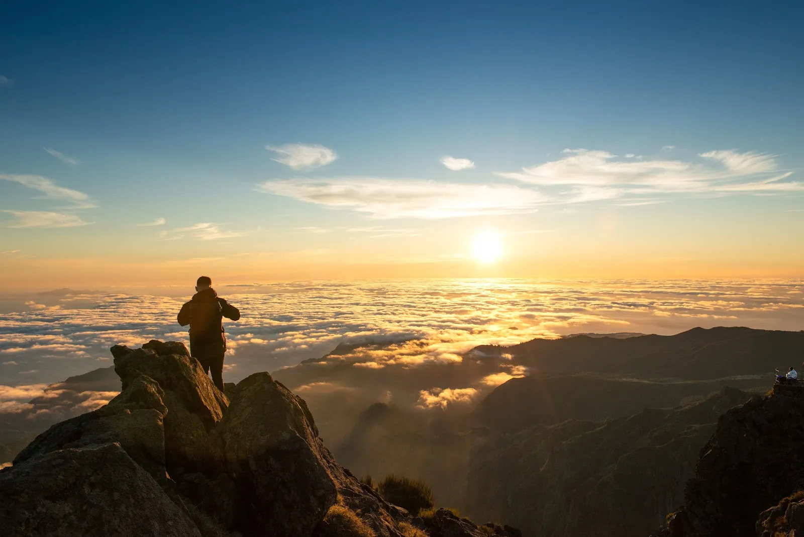 Pico do Arieiro in Madeira, Portugal, with jagged peaks rising above a sea of cloud