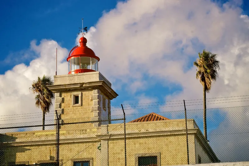 The lighthouse at Ponta da Piedade in Lagos, on the cliff above the ocean