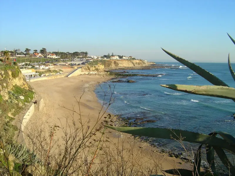 The cove of Praia de Sao Pedro do Estoril, between the cliffs