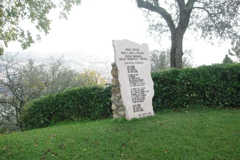 The stone monument in the Penedo da Saudade park in Coimbra