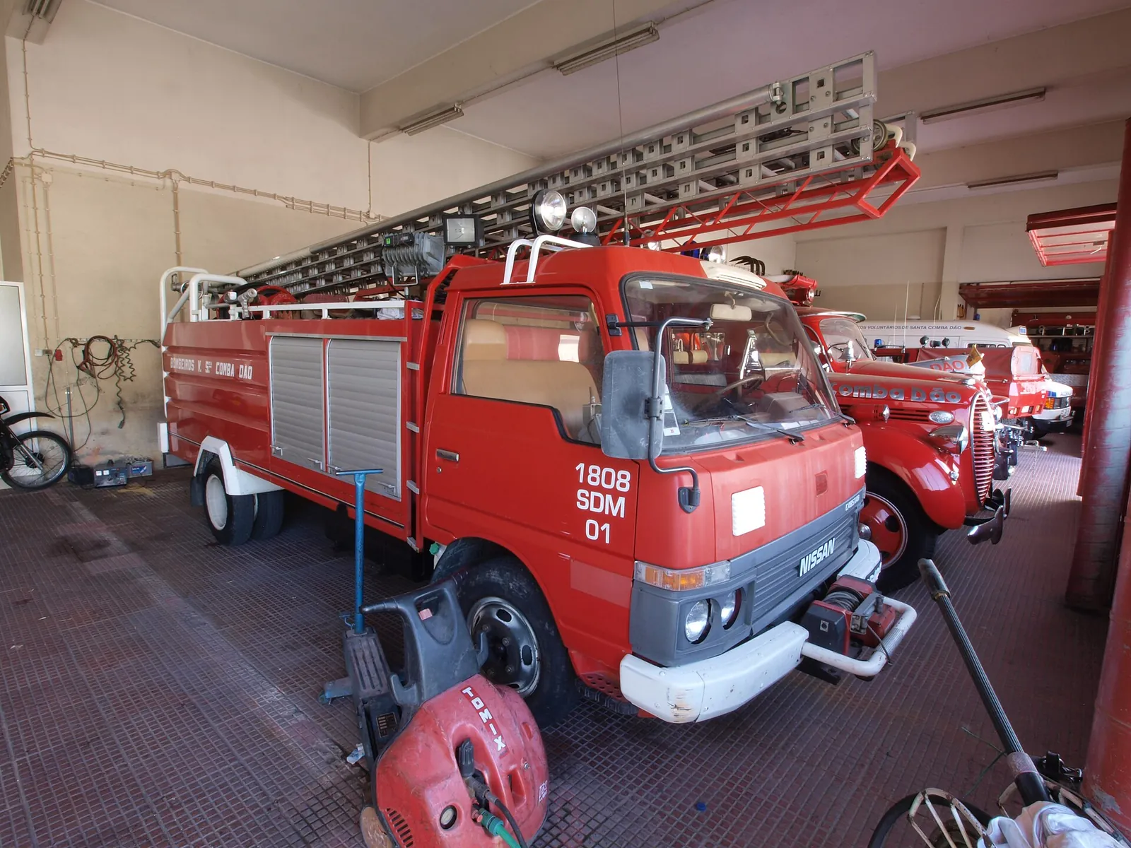 A Bombeiros fire and rescue engine in its station in Portugal, the service behind the 112 call