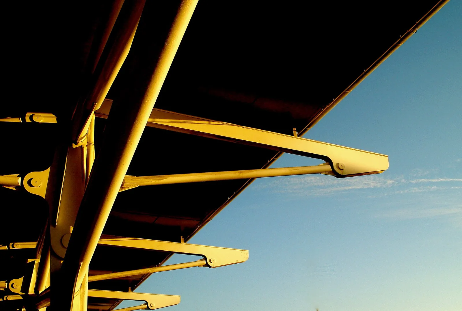 The departures terminal at Lisbon Humberto Delgado Airport in Portugal on a clear day