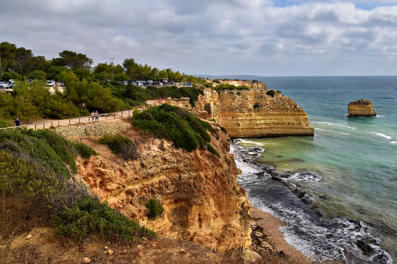 Cliffs and a small cove on the Algarve coast, Portugal